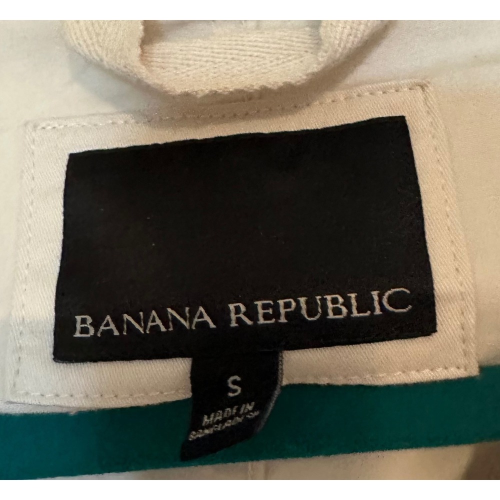 Banana Republic Utility Jacket Beige Cotton Blend  Collar Zip‎ Women's Small - Picture 5 of 7